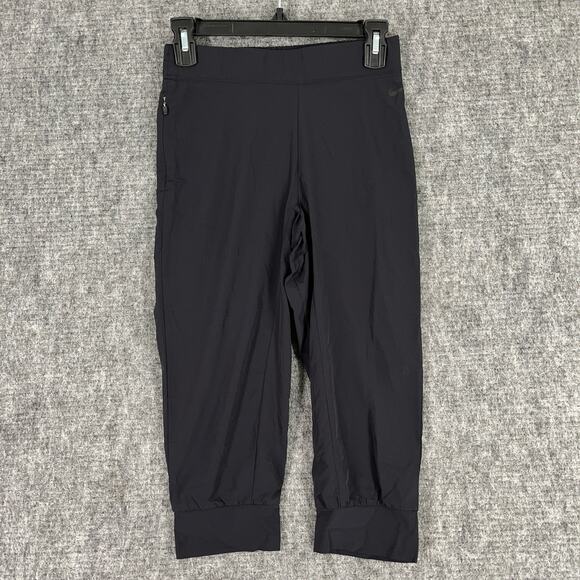 Nike Pants Womens Extra Small‎ Black Cropped Running Jogging Gym Studio Yoga - Picture 1 of 11